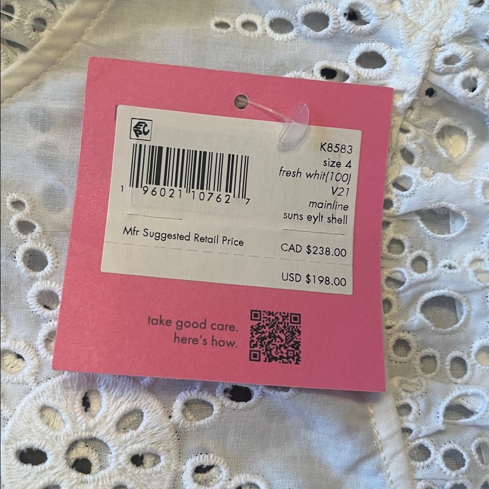 Kate Spade White Eyelet Ruffle Blouse 4 new - Picture 4 of 7
